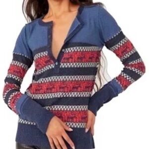 Free People- To The Woods Long Sleeve Henley-L